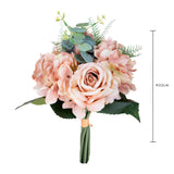 Bouquet artificiale Rose/Ortensie per 9 rami • 32 cm