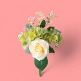 Bouquet artificiale rose ed ortensie • 36 cm
