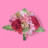 Bouquet artificiale rose con Ortensie • 30 cm