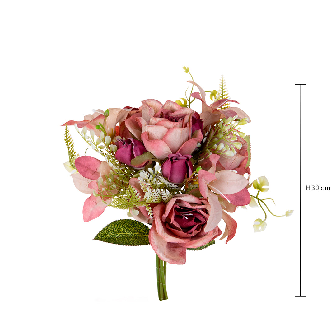 Bouquet artificiale Romantico per 7 rami • 32 cm