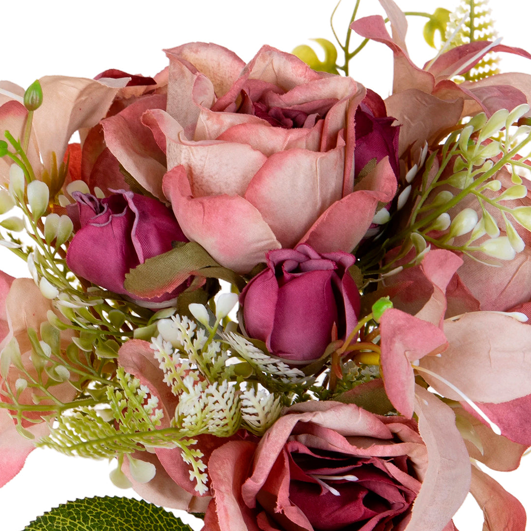 Bouquet artificiale Romantico per 7 rami • 32 cm