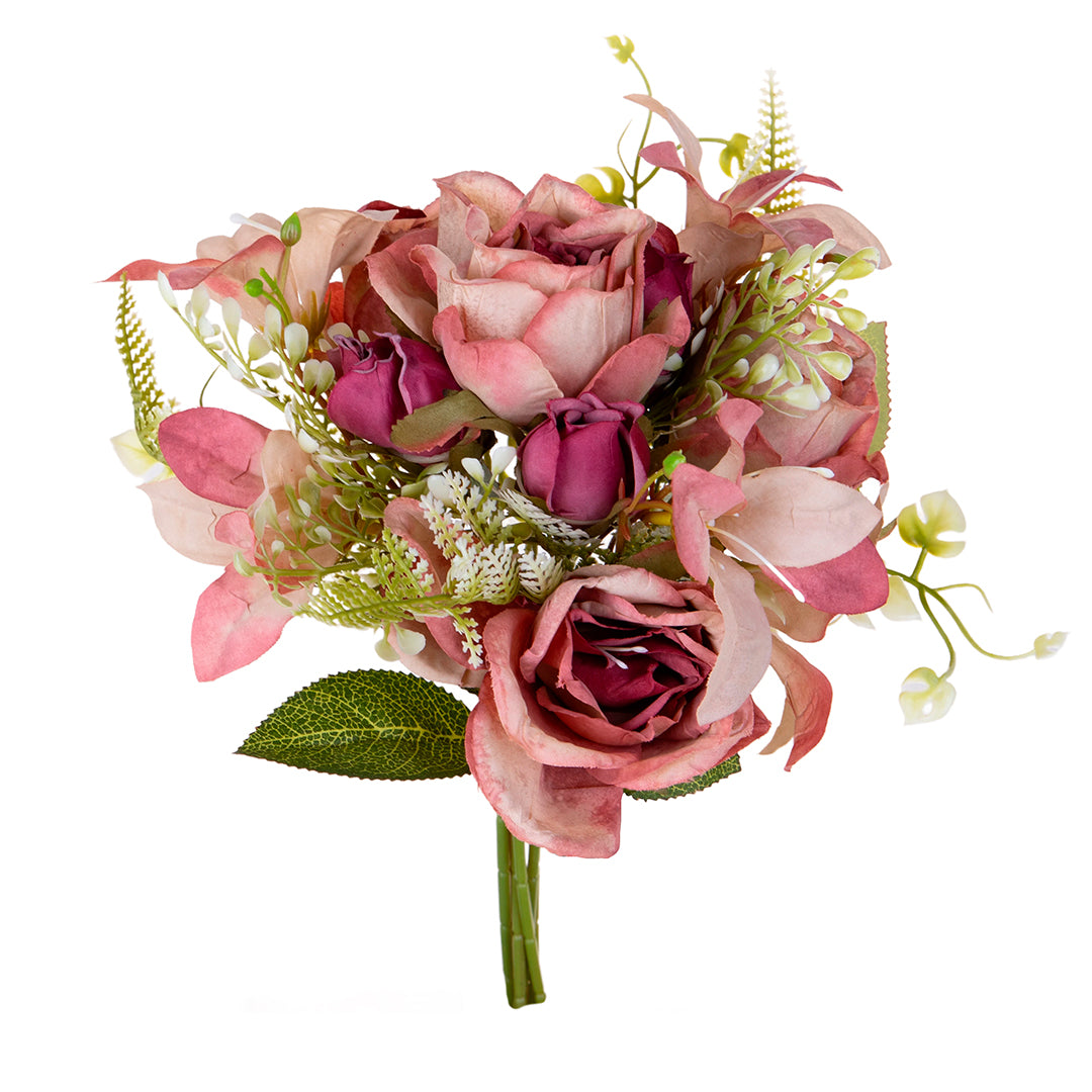Bouquet artificiale Romantico per 7 rami • 32 cm