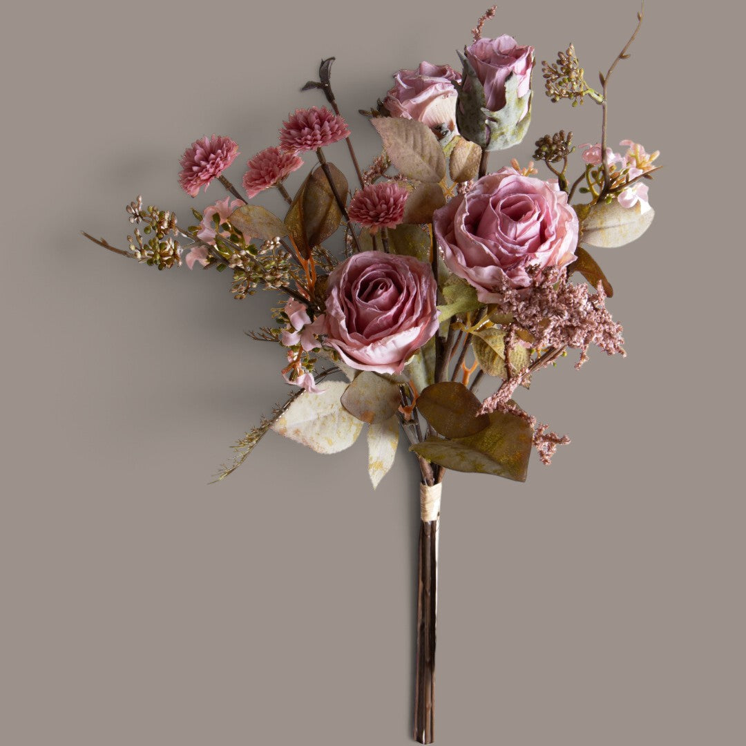 3 Pezzi • Bouquet Rose per 6 Antico • 54 cm