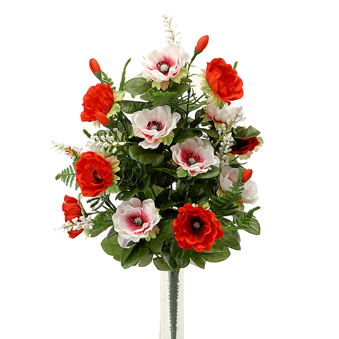 Bouquet artificiale 14 fiori anemone • 45x45 cm