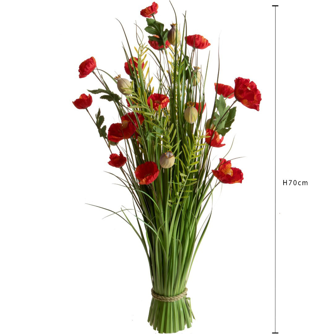 Fascio con Papaveri • 70 cm