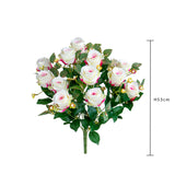 Bouquet artificiale rose boccio e hiperycum per 13 fiori • 53 cm