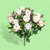 Bouquet artificiale rose boccio e hiperycum per 13 fiori • 53 cm