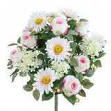 Bouquet artificiale rose e gerbera per 16 fiori • 50 cm