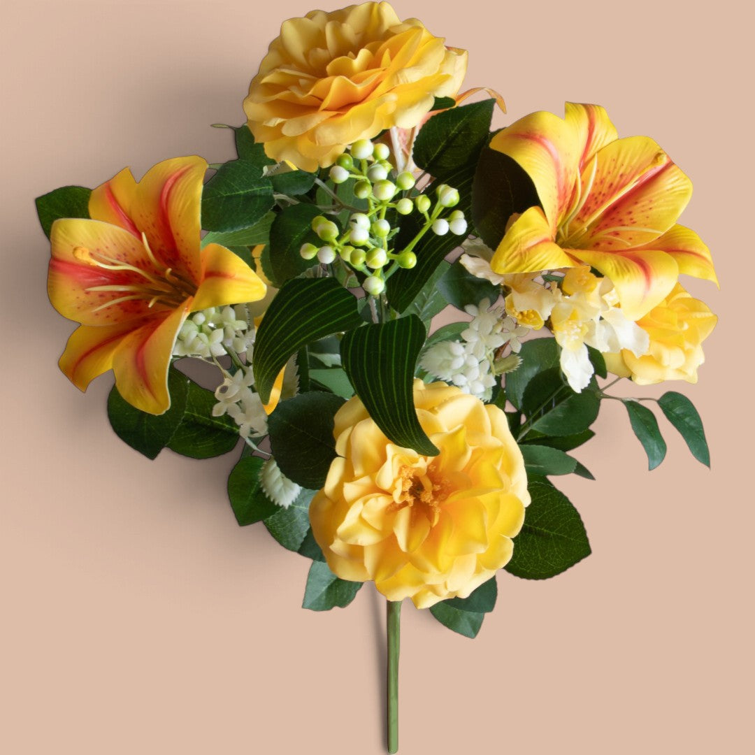 3 Pezzi • Bouquet Lilium per 12 fiori • 48 cm