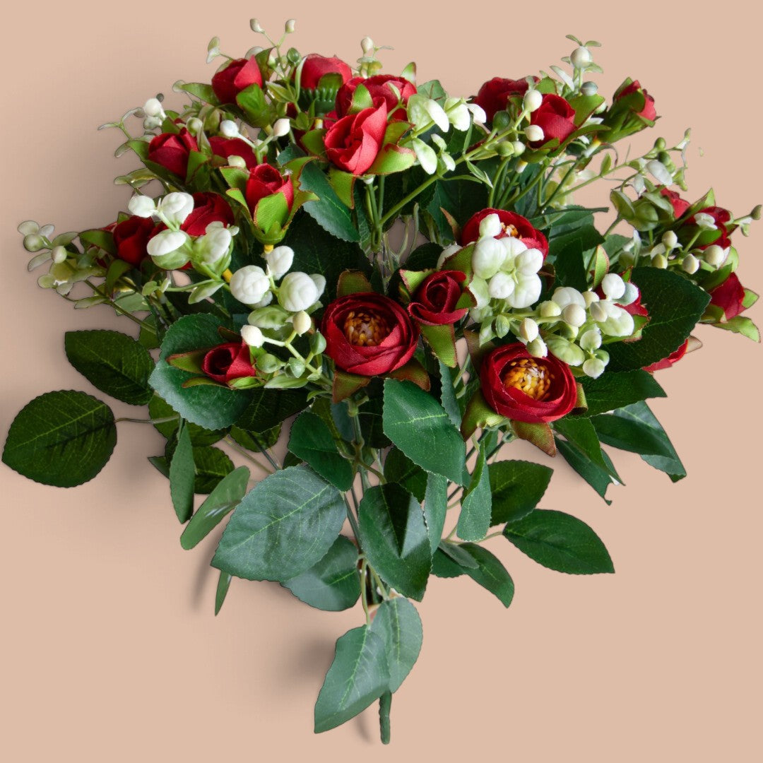 3 Pezzi • Bouquet Ranuncoli per 16 fiori • 43 cm