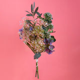 Bouquet artificiale legato con ortensie • 55 cm