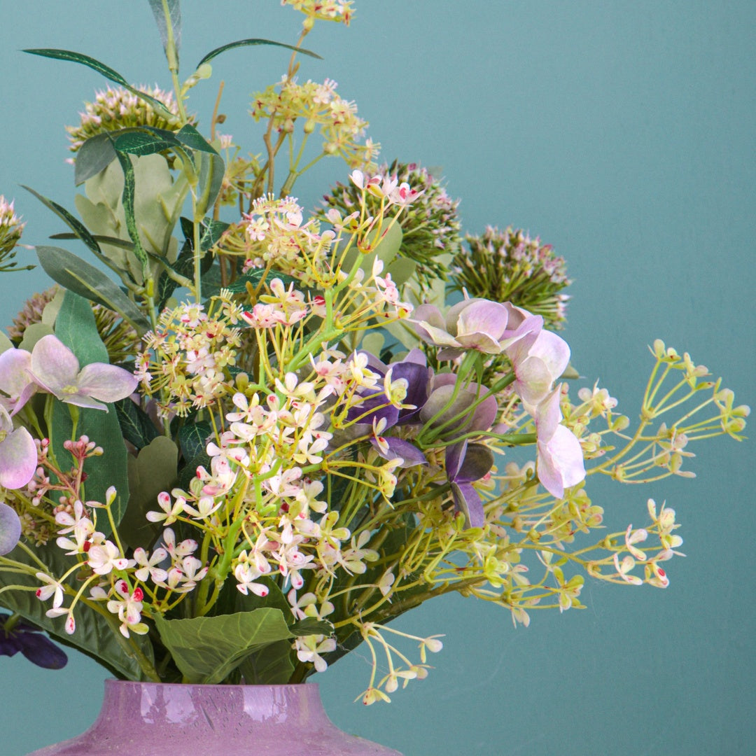 Bouquet artificiale legato con ortensie • 55 cm