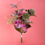 Bouquet artificiale legato con ortensie • 55 cm