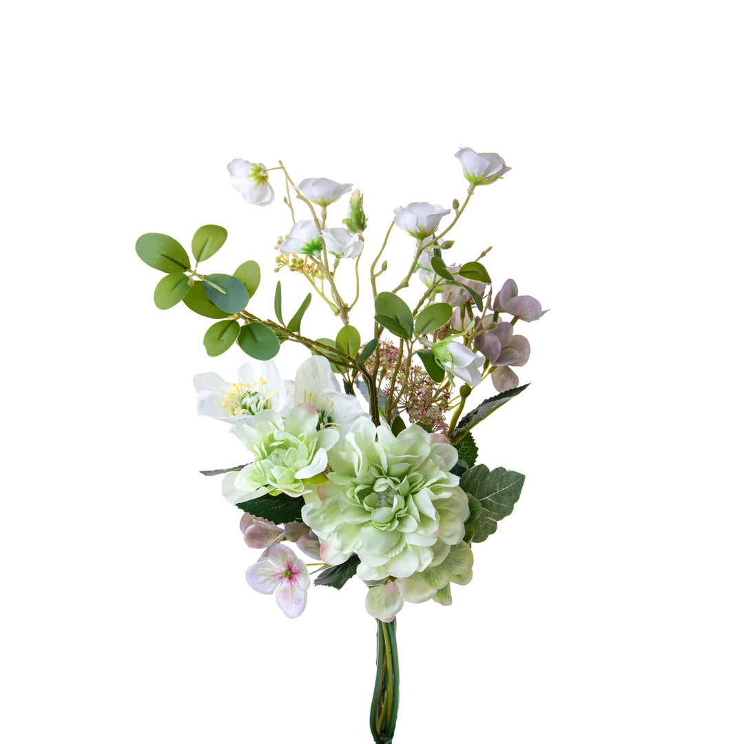 Bouquet artificiale legato con helleborus • 51 cm