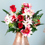 Bouquet artificiale con dalie • 60 cm