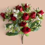 12 Pezzi • Bouquet Mini Rose per 5 fiori • 26 cm