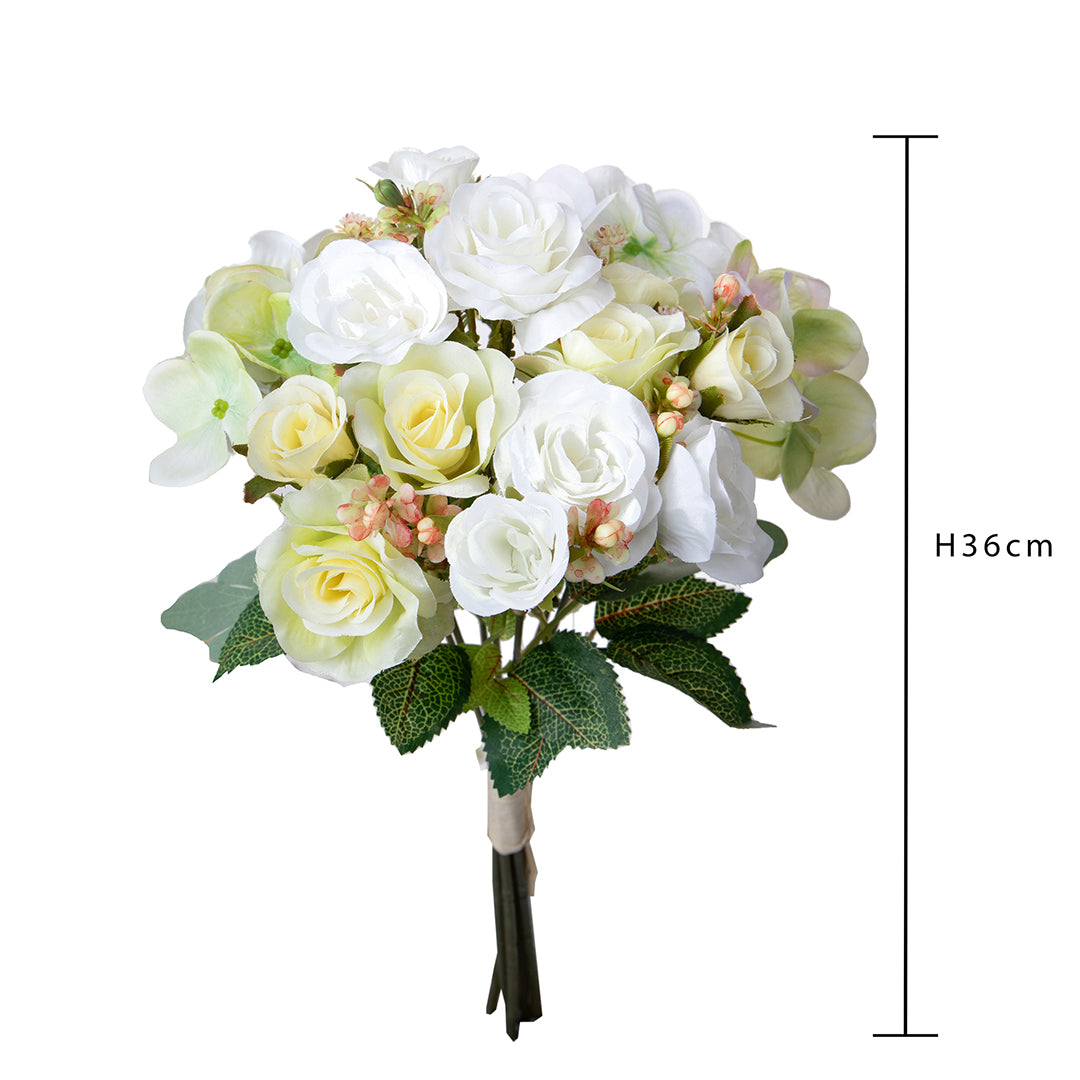 Bouquet artificiale rose e ortensie • 36 cm