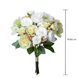 Bouquet artificiale rose e ortensie • 36 cm