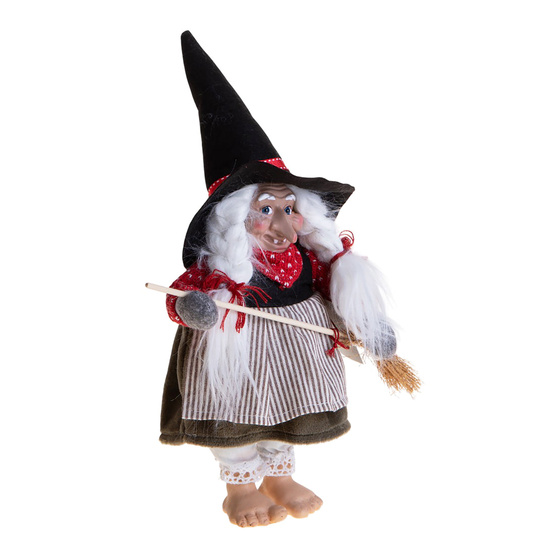 Befana con scopa • H 37 cm
