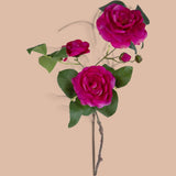 6 Pezzi • Camelia 3 Fiori + 2 Bocci Ramo • 68 cm