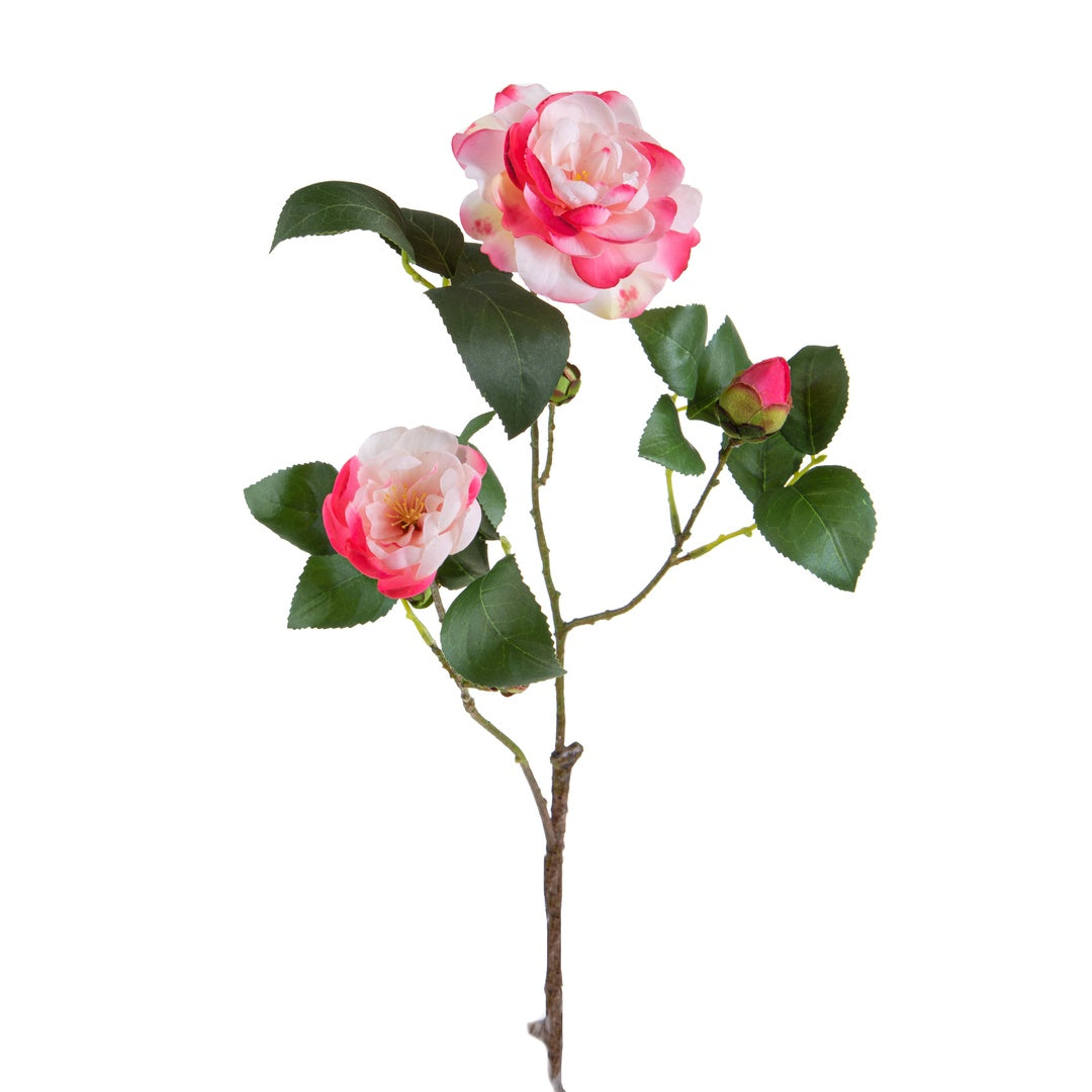 Camelia artificiale branch per 4 diramazioni • 67 cm