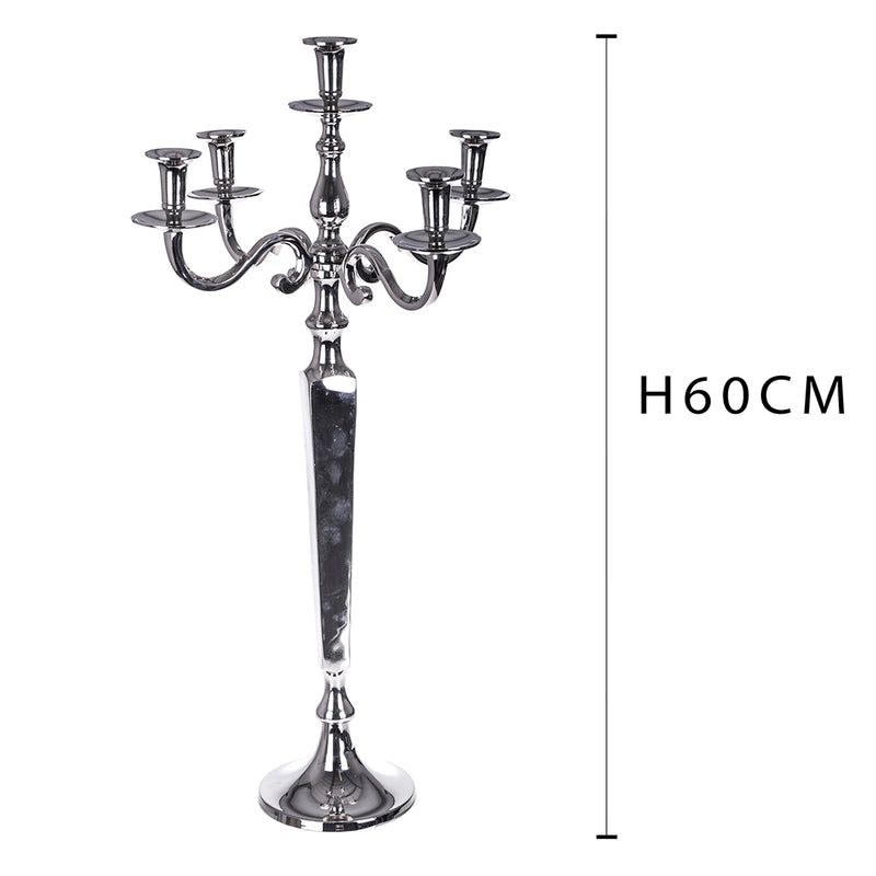 Candelabro metallo 5 bracci • 60 cm