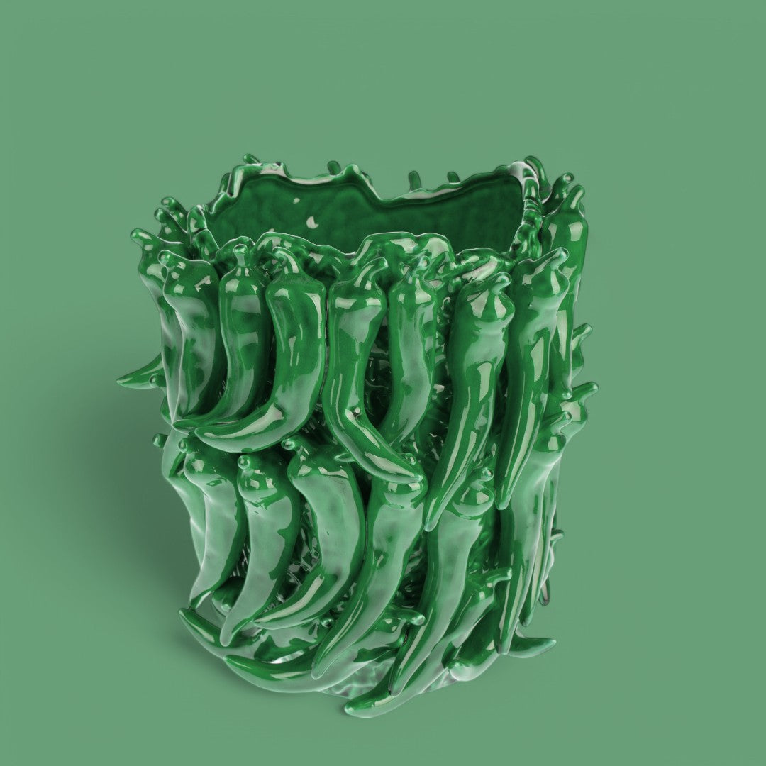 Vaso ceramica Vaso con Peperoncini • 32 cm