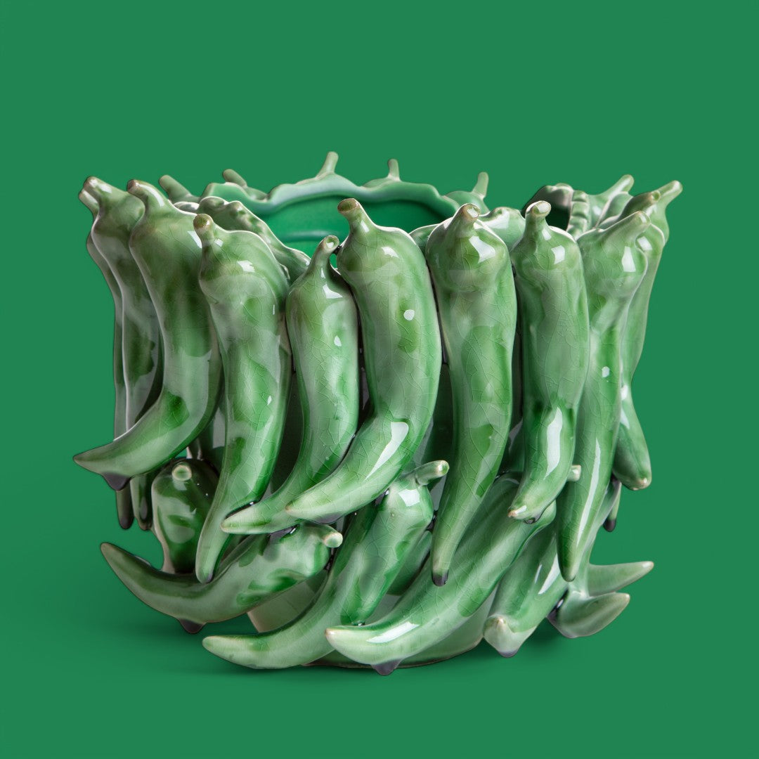 Vaso ceramica Vaso con Pepeoncini • 20,5 cm