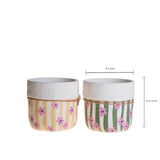 Set 2 Cachepot con Fiori • 12,5 cm