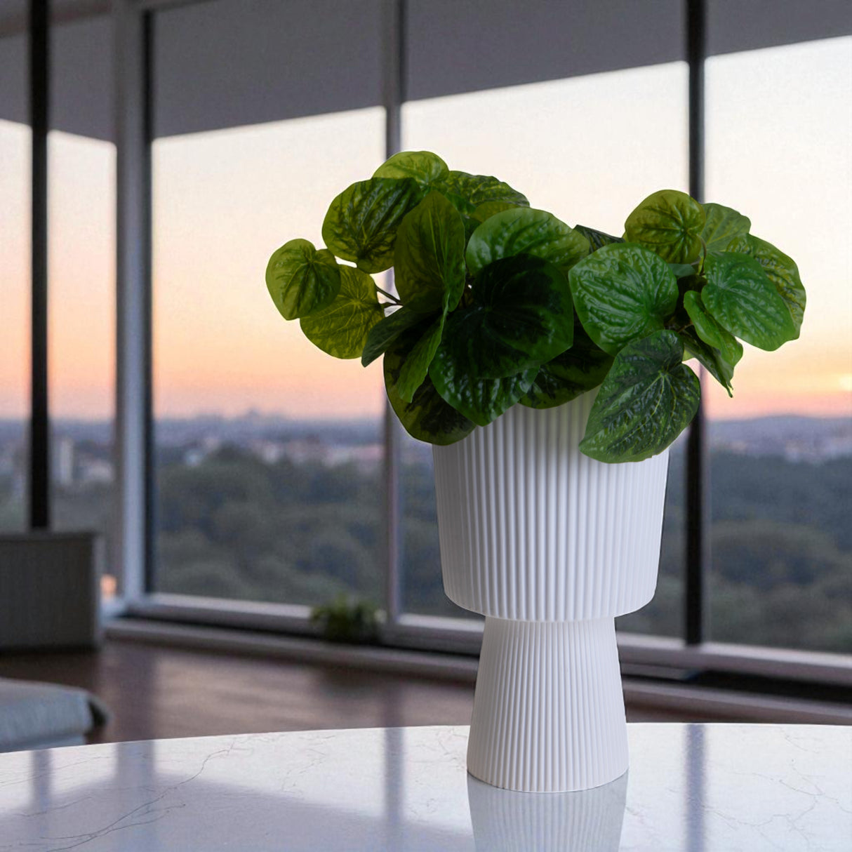 2 Pezzi • Vaso con base • 25 cm