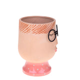 Vaso testa donna occhiali • 21 cm