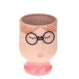 Vaso testa donna occhiali • 21 cm