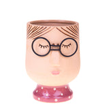 Vaso testa donna occhiali • 59,5 cm