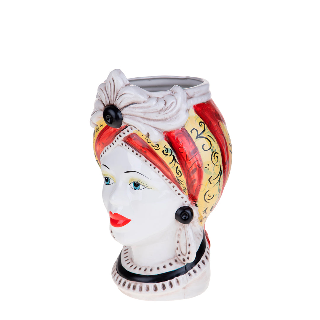 Vaso ceramica Testa Moro Donna • 22 cm