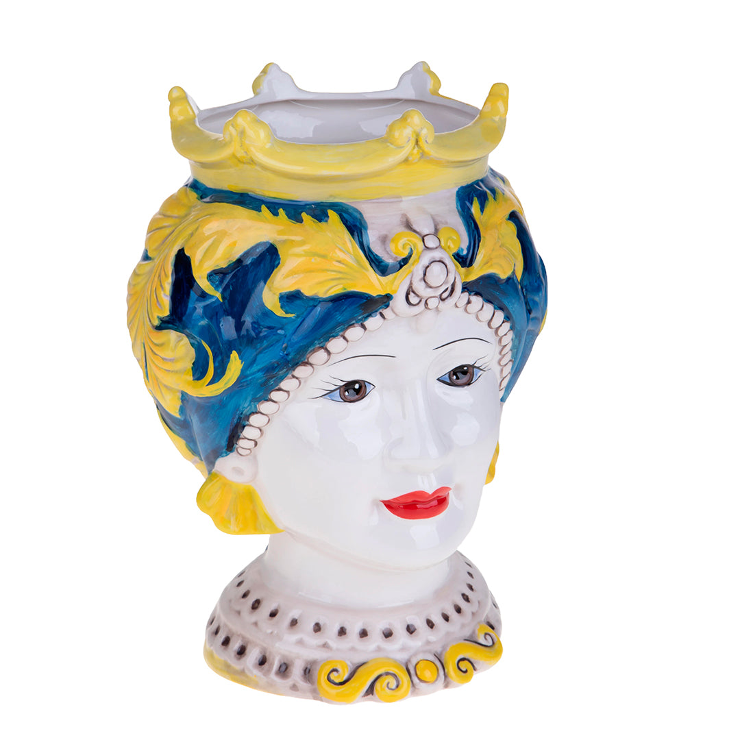 Vaso ceramica Testa Moro Donna • 22 cm