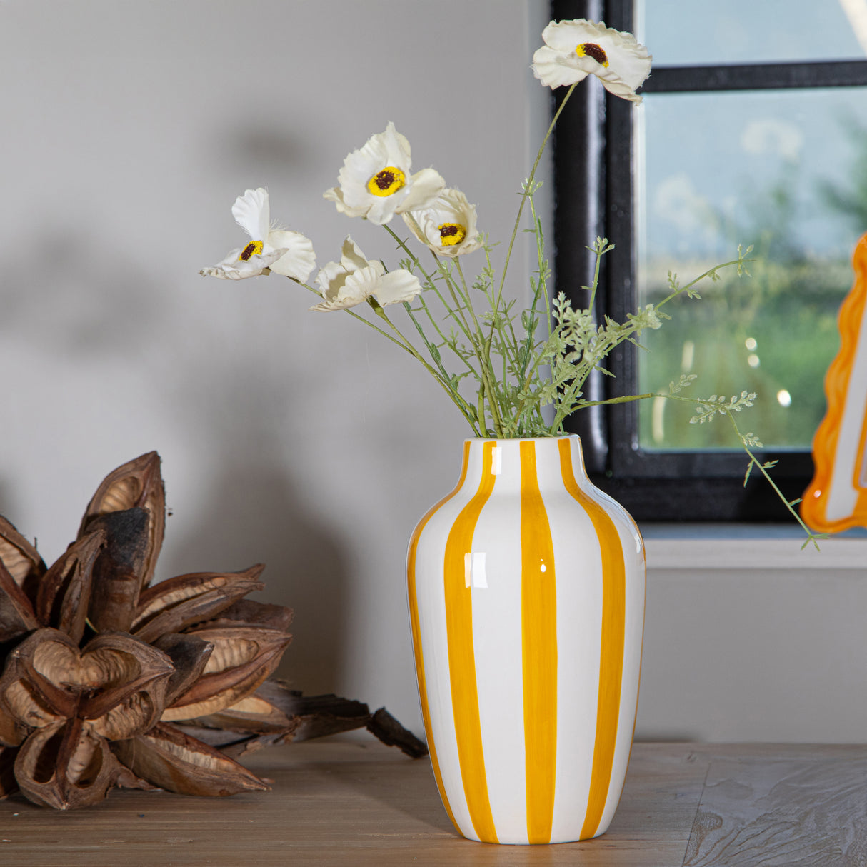3 Pezzi • Vaso righe • 21 cm