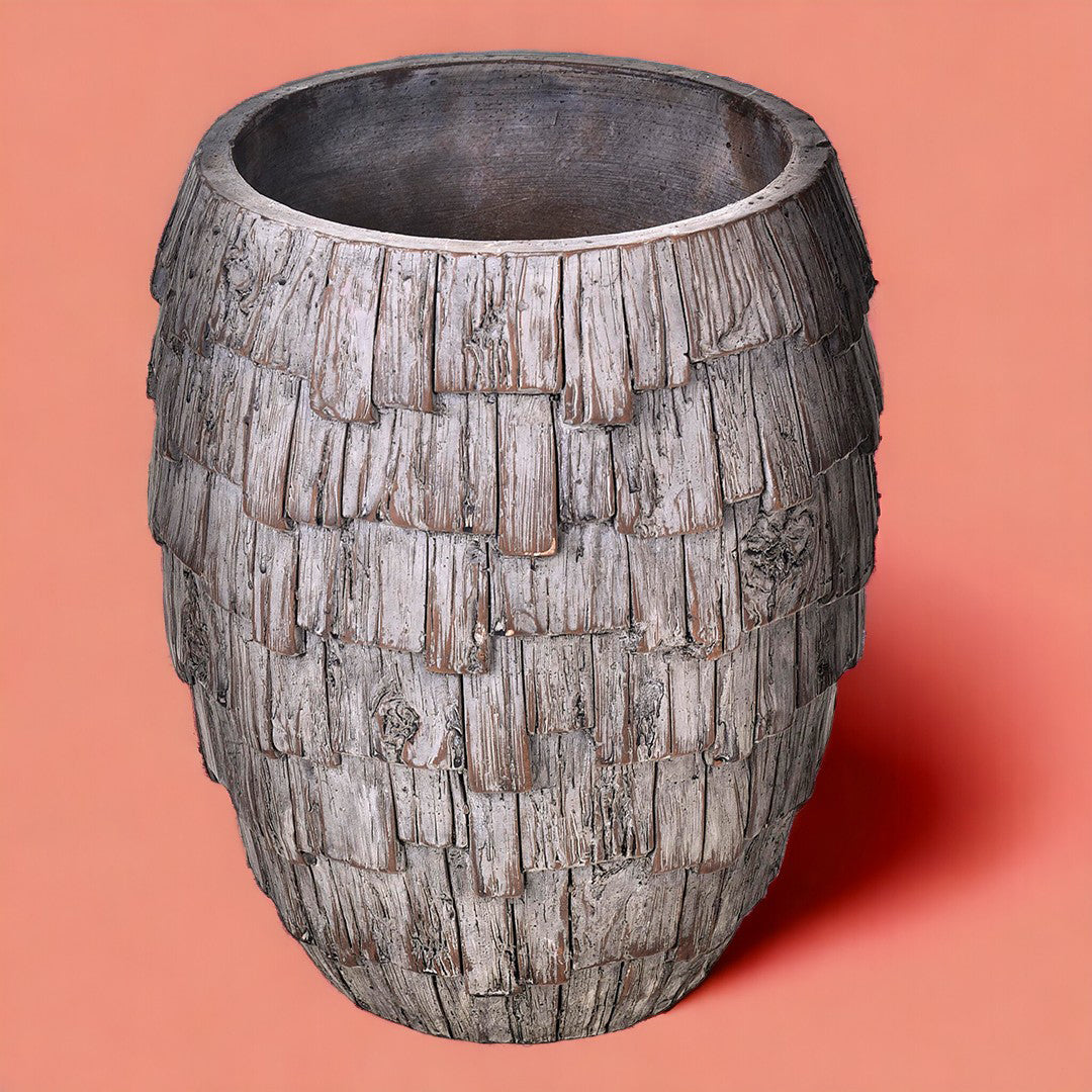 Vaso ceramica effetto legno • 30 cm