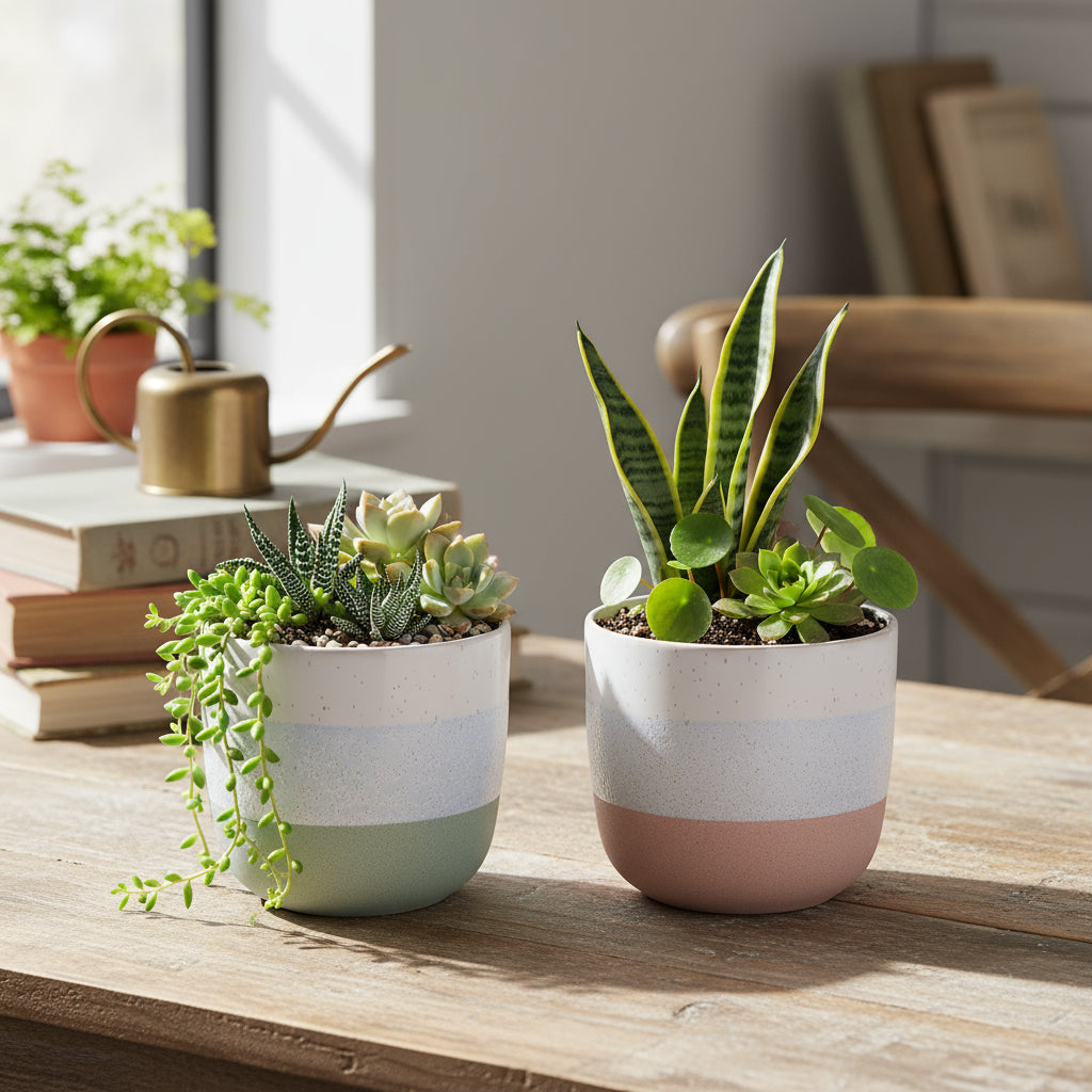 3 Pezzi • Set 2 cachepot • 12 cm