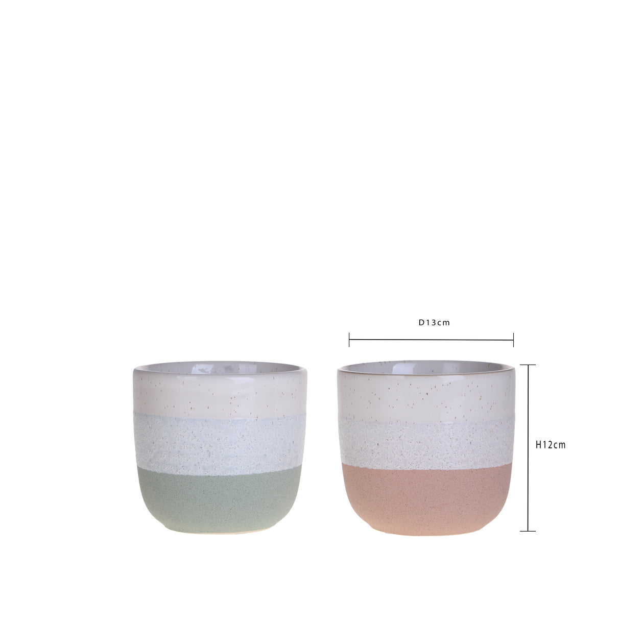 3 Pezzi • Set 2 cachepot • 12 cm