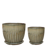 Vaso ceramica Set di 2 Vasi Rigati • 29 cm