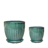 Vaso ceramica Set di 2 Vasi Rigati • 29 cm