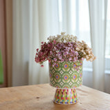 2 Pezzi • Vaso con base maiolica • 21,5 cm