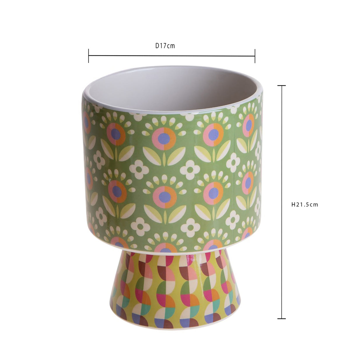 2 Pezzi • Vaso con base maiolica • 21,5 cm