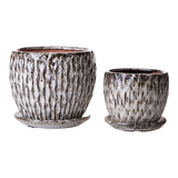 Vaso ceramica Set di 2 cachepot damascato • 16,5 cm