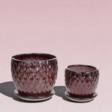 Set 2 vasi D19/14 cachepot damascato • 16,5 cm