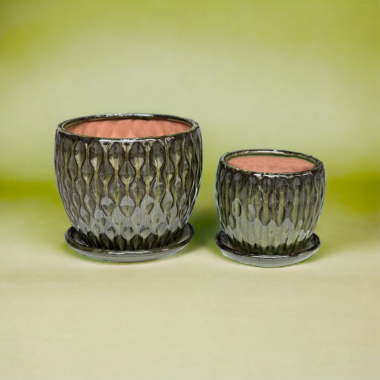 Vaso ceramica Cachepot damascato • 16,5 cm