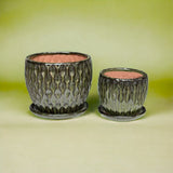 Vaso ceramica Cachepot damascato • 16,5 cm