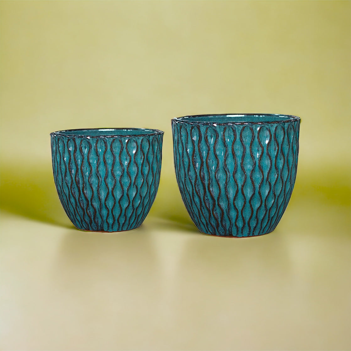 Vaso ceramica Set di 2 Vasi Riga • 36X34-29X26 cm