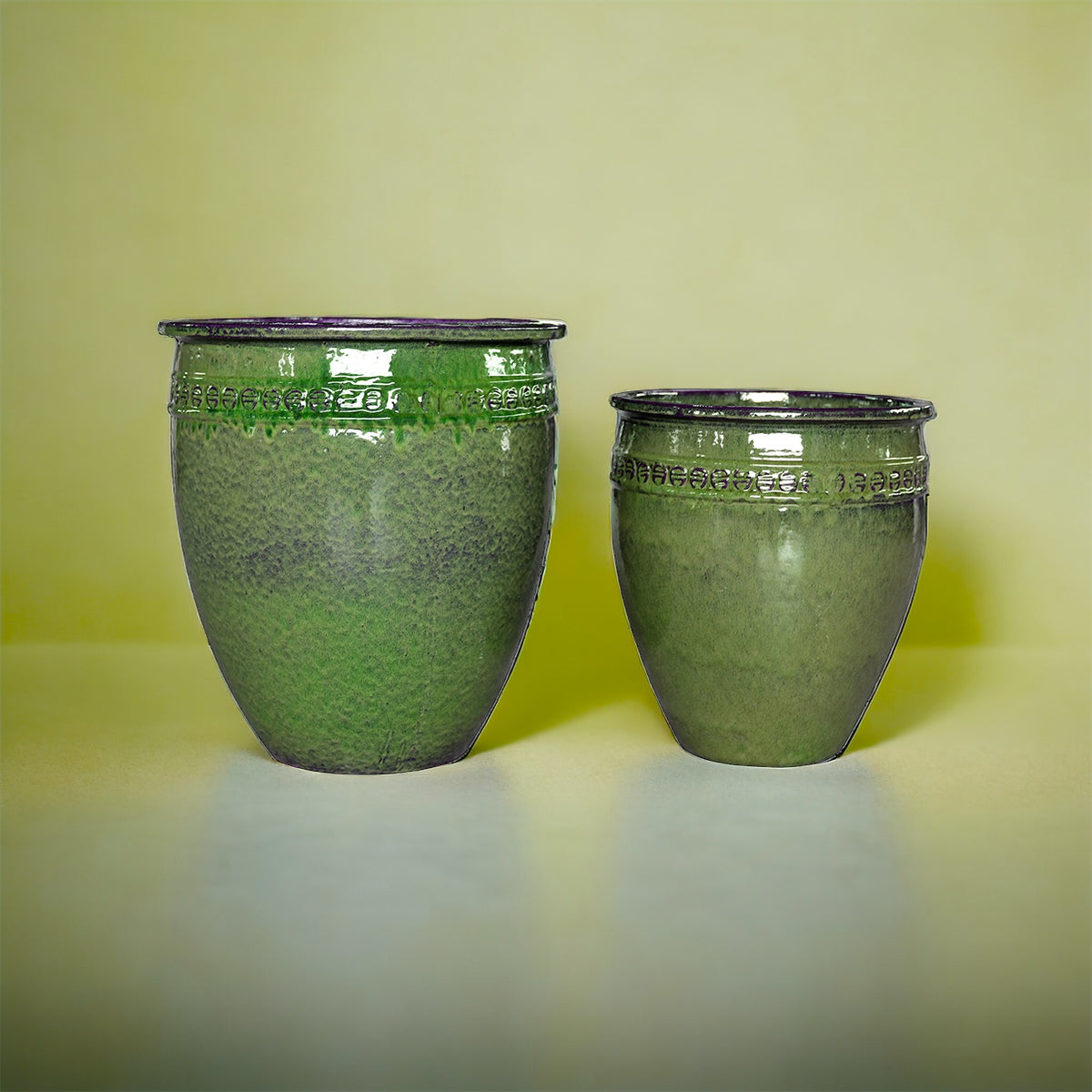 Vaso ceramica Set di 2 Vasi Conca • D.55X59-45X50 cm