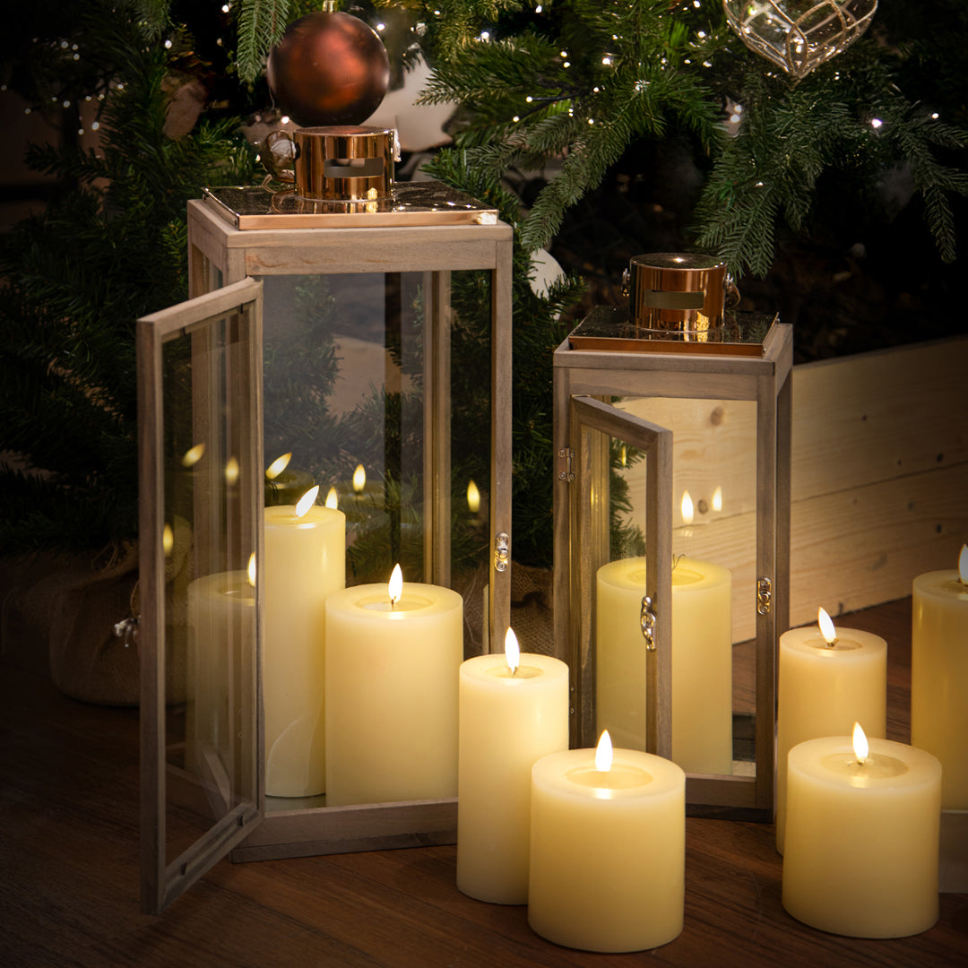 Set di 2 Lanterna Legno • 53 cm
